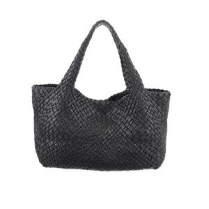 Falor Woven Black Tote Bag